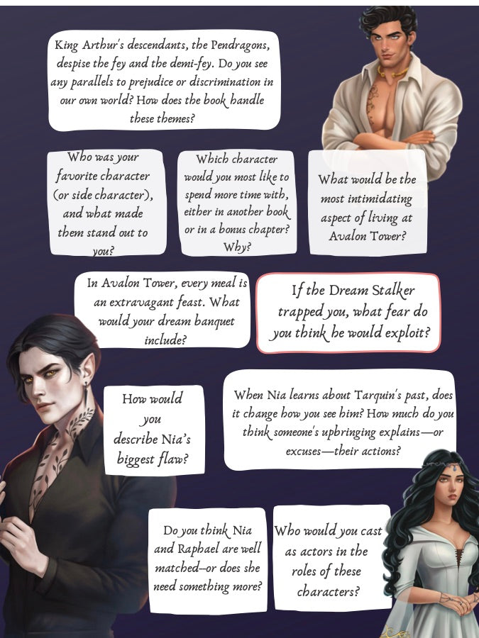 Preview of the book club question sheet